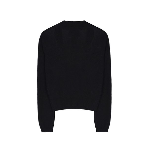 NATURAL LAYERED DEEP V KNIT_BLACK
