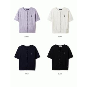 여성용 스티브 R넥 반팔 가디건 Steve Round neck Short Sleeve Cardigan