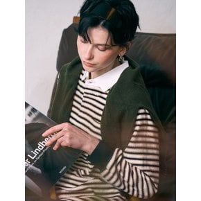 오버핏 테리 긴팔 셔츠_NAVY