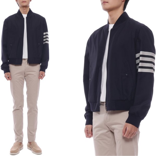 [부산점] 25FW 남성 플레인 위브 블루종 재킷 (MJO030A 06146 415 25F)