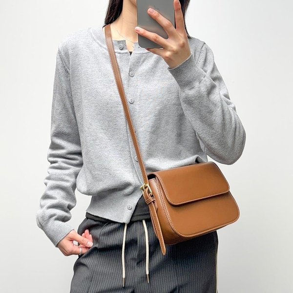 [옷자락] 여자 미니 핸드백 끈조절 덮개형 가죽 크로스 가방