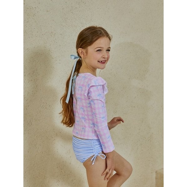 보우체크 여아동 상하세트 수영복