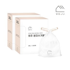 끈으로 쪼이는 쪼이백 분리수거 비닐봉투 30L 100매 2개