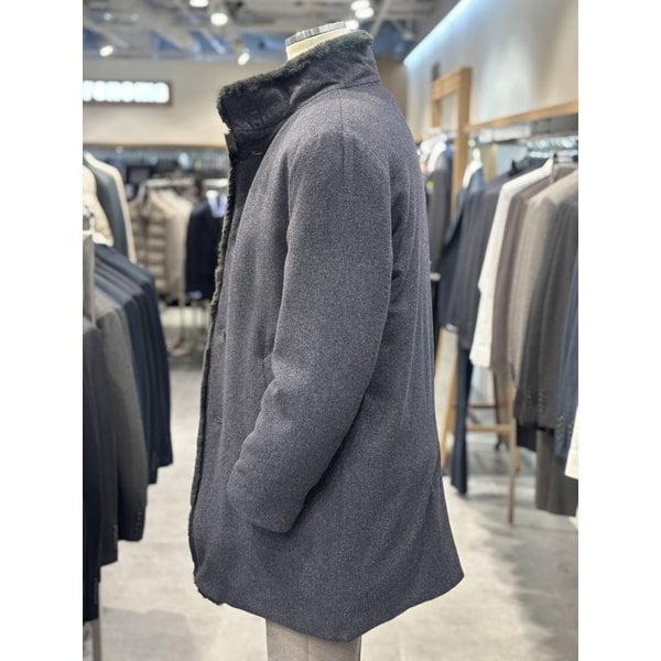 [파주점] 남성 24 F/W 다크그레이 토끼털 구스다운 패딩 코트 RQDMBH65A