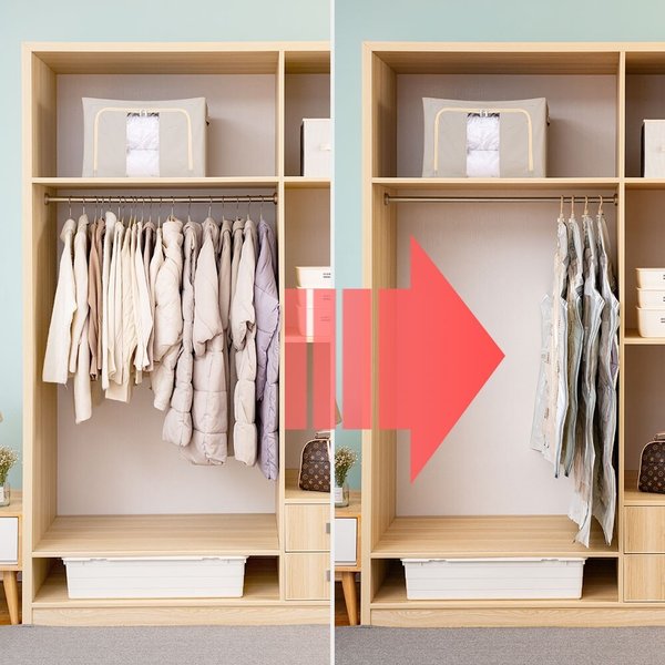 청소기없이 5초 맨손옷걸이 압축팩 중형 1매+대형 1매