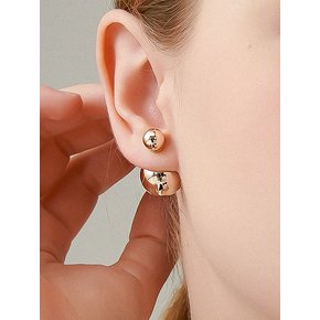 Pink Golden Frontback Silver Earring In356