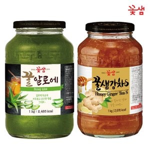  꽃샘 꿀 알로에차 1KG +꿀 생강차S 1KG (과일청)