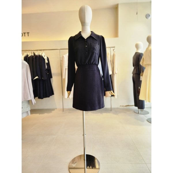 [여주점] [JJ 지고트] 여성 스커트 블록 퍼프 원피스 GNBA0OP30