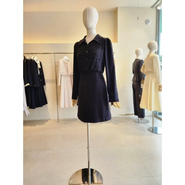 [여주점] [JJ 지고트] 여성 스커트 블록 퍼프 원피스 GNBA0OP30