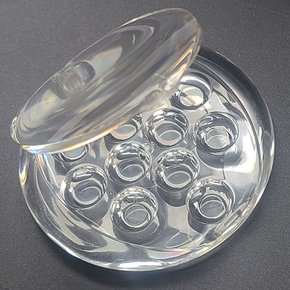네일쎈 네일아트 케이스-12칸 투명 원형컴팩트 스톤케이스