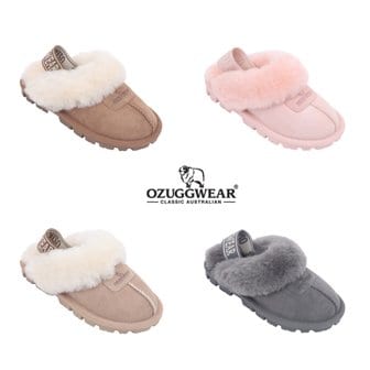 오즈어그웨어 [부산점] 키즈 코케트 슬리퍼 엘라스틱 백스트랩 털슬리퍼 4종 OZKCD4TSCB11