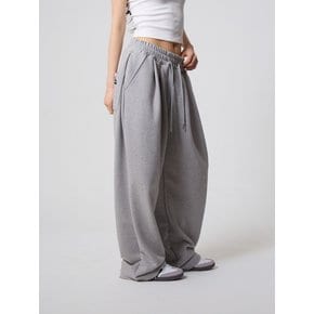 데일리 투턱 와이드 스웨트 팬츠 그레이_Daily Two Tuck Wide Sweat Pants Gray