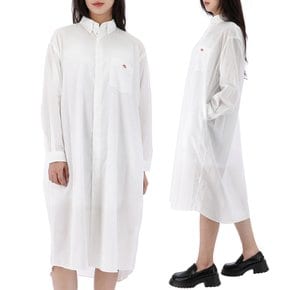 오늘출발 단톤 55사이즈 럭키찬스 버튼 다운 셔츠 원피스 DT-B0294 POD WHITE