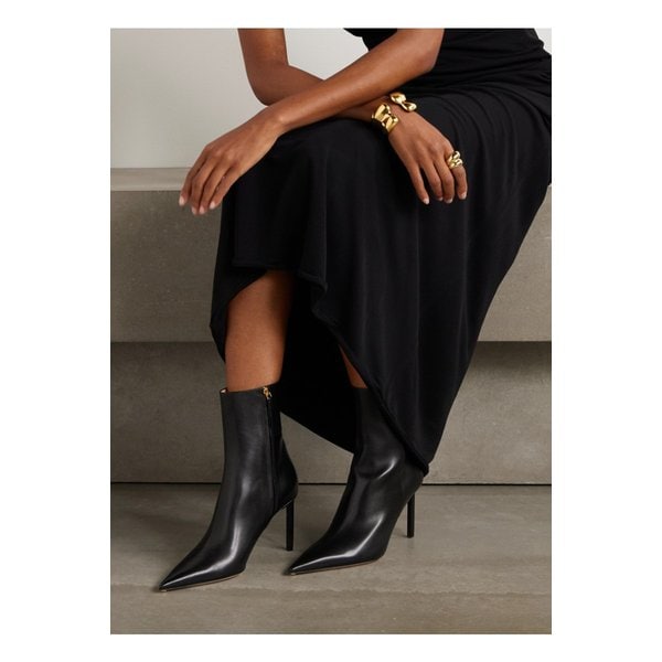 줄리앤 장식 가죽 앵클 부츠 블랙 46376663162843184