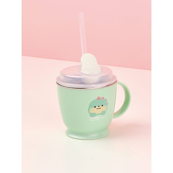 프렌즈 흘림방지 스텐 한손 빨대컵