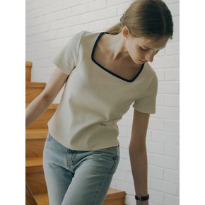 Coloring Square neck T-shirt_Ivory