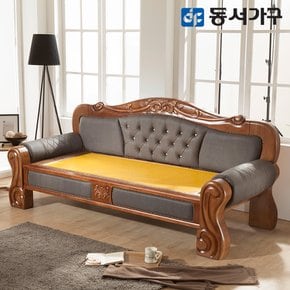 명가흙 고급 미송원목 황토 가죽 카우치 흙소파 DF635864