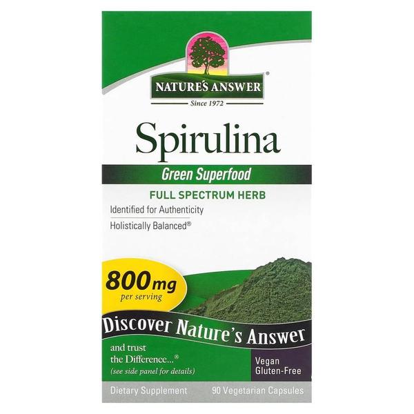 [해외직구] Natures Answer 네이쳐스앤서 스피루리나 그린 슈퍼푸드 800mg 90베지캡슐