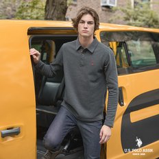 [US POLO ASSN.]23FW 코튼 블렌디드 기모 폴로 티셔츠 남성 3종