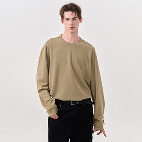 UNISEX 베이직 사카리바 롱 슬리브 티 [BEIGE] / SBD3U01007-MAN