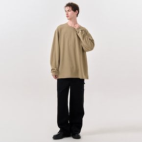 UNISEX 베이직 사카리바 롱 슬리브 티 [BEIGE] / SBD3U01007-MAN