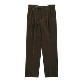 Cotton peach finish 2Pleats relaxed Chino (Brown)