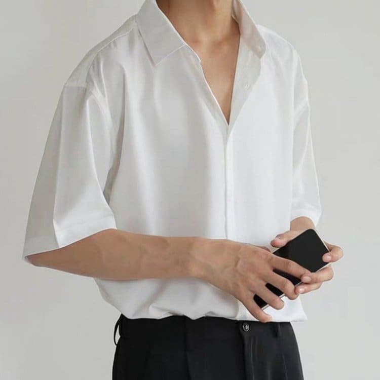 셔츠 남성셔츠 남자셔츠 남성상의 여름 쿨 오버핏 반팔 데일리 패션룩, 믿고 사는 즐거움 Ssg.Com