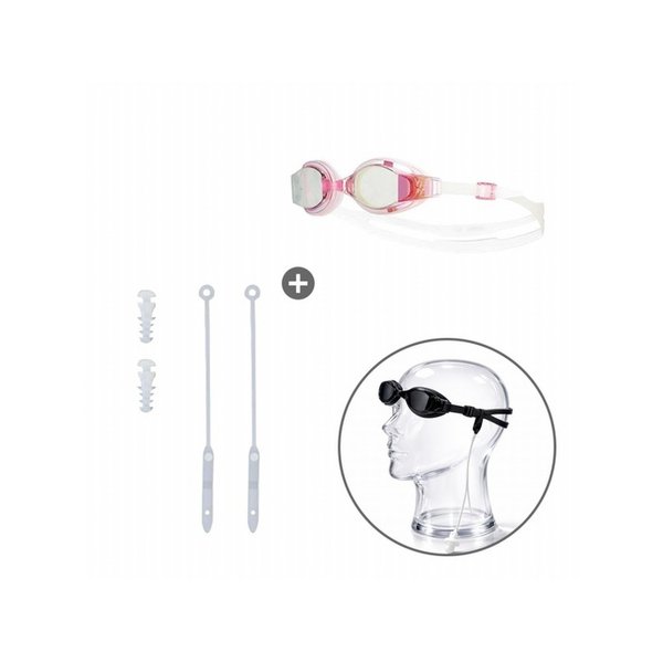 [W컨셉단독]돌핀 트레이닝 미러 수경+귀마개 세트 PNK