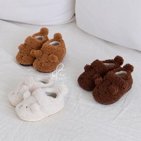 발소리 베어 아기 유아 여아 남아 기모털 겨울 삑삑이 신발 털신