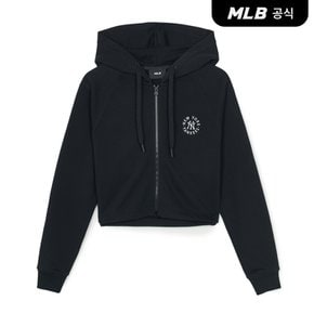 [코리아공식] 여성 베이직 원형로고 크롭 후드집업 NY (Black)