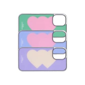 러브애프터라이크 [iPhone17입고]Twin Heart Standard Glass Phonecase_GREEN,BLUE,PURPLE