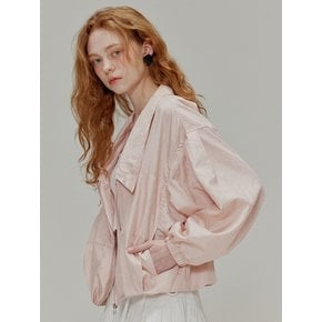 Shining collar nylon Jacket_Peach pink