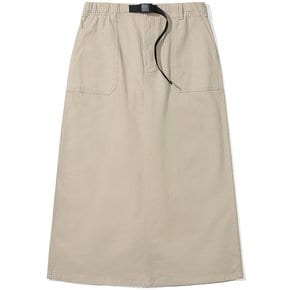 M-LABEL BELTED PEACH COTTON LONG SKIRT 헤리티지베이지