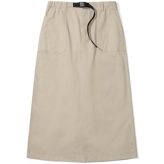 컬럼비아 유니버시티 M-LABEL BELTED PEACH COTTON LONG SKIRT 헤리티지베이지