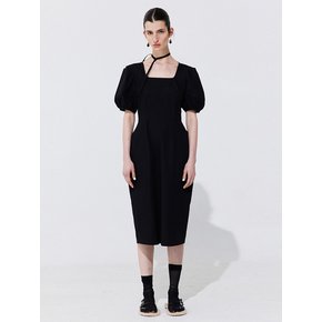 Pearl Balloon Line Dress_Black