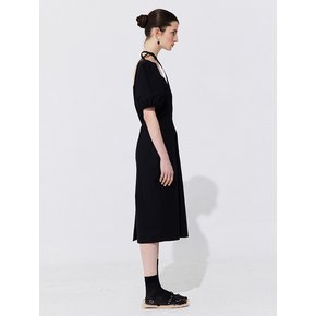 Pearl Balloon Line Dress_Black