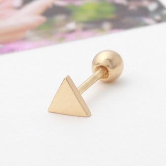 미니아트 10K GOLD 세모 데일리 귓바퀴 연골 피어싱 미니귀걸이 한쪽