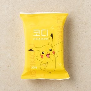 아트앤 포켓몬 휴대용 물티슈 20매(디자인랜덤발송)[택배배송]