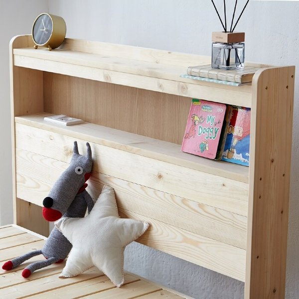 [보루네오] 모닝듀 소나무 원목 침대 SS (LED수납/포켓매트) OT101