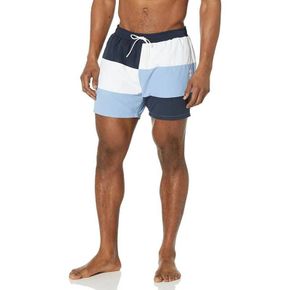 Men Standard Court Color Block Swim Shorts Trunks Night Blue/White 80107509