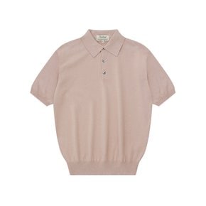 Essential Short Sleeve Polo Knit (Pink)