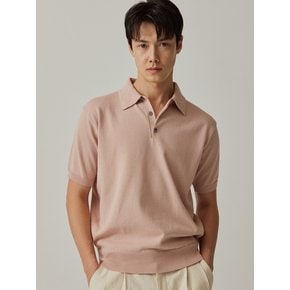 Essential Short Sleeve Polo Knit (Pink)