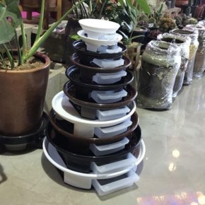 태원 (원형)미니2호 (내경130/외경150mm) 서랍 물받침화분받침대