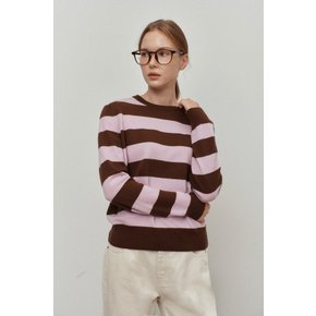 Round stripe anchor point knit_BROWN_LRVC1PO01WBR10