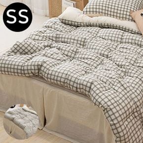 슈퍼싱글침구 사계절덮는이불 쿠키체크 소프트마이크로 차렵이불 슈퍼싱글 SS 브라운(WFPFOXQ)