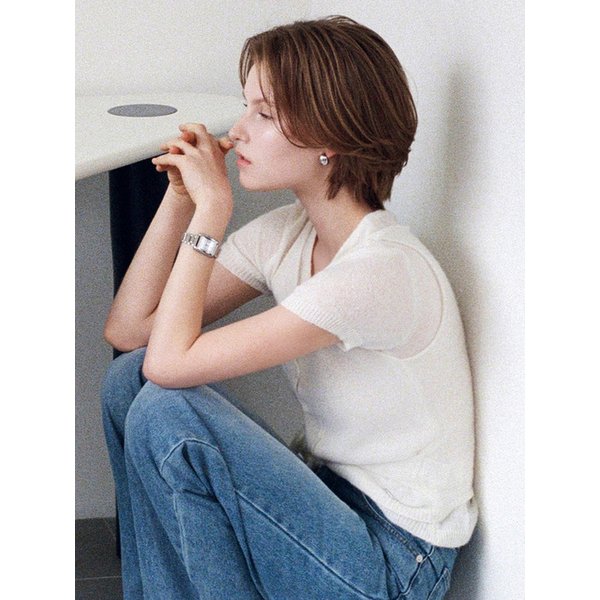 [세트]랩 나시+ 하프 가디건 아이보리 BE076