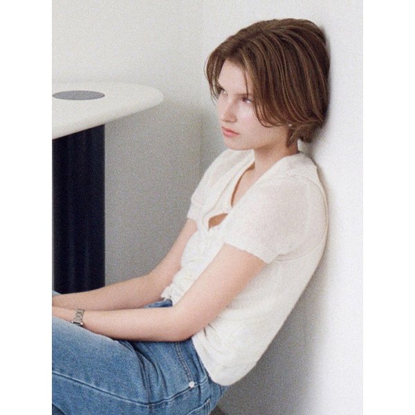 [세트]랩 나시+ 하프 가디건 아이보리 BE076