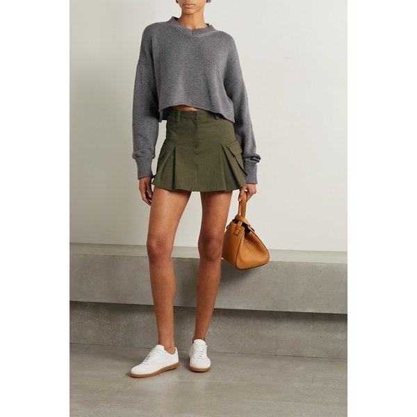 더프랭키샵 오드리 플리츠 코튼 트윌 미니 스커트 그린 1647597327005903