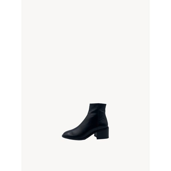 Square toe leather boots - Black
