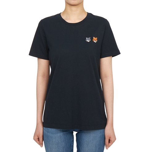 메종키츠네 더블 볼드 폭스헤드 여성 반팔티셔츠 OW011CFKJ0008 P190